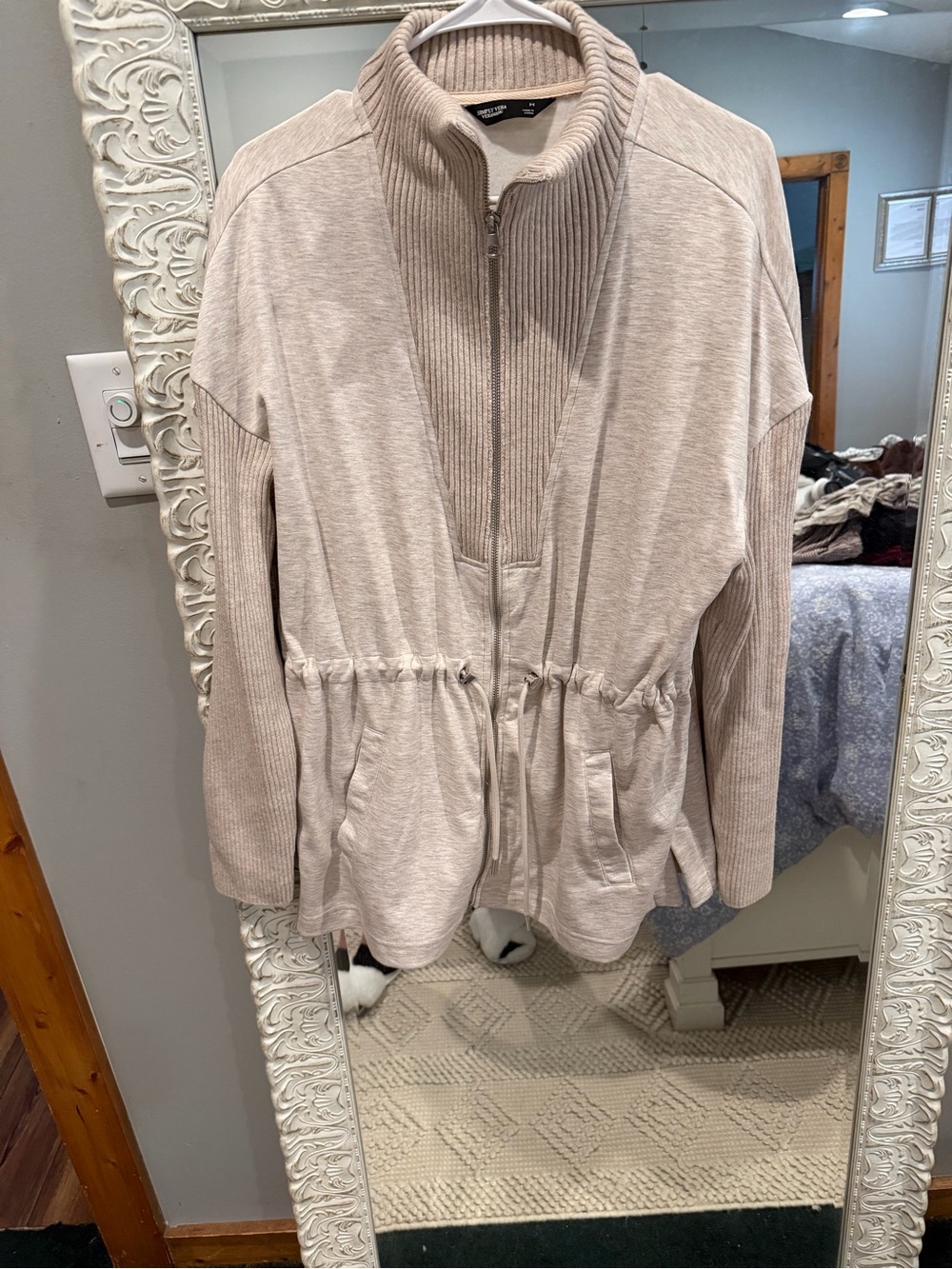Simply Vera Vera Wang Light Taupe Zip-Front Utility Jacket